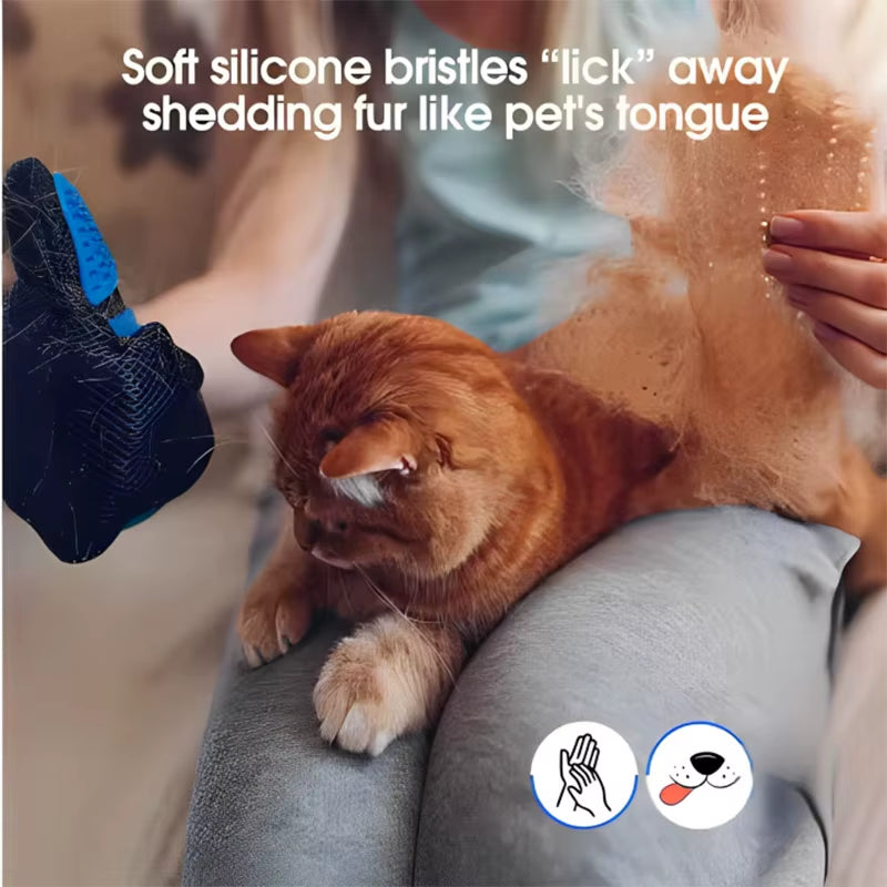 Pet Grooming Glove – Hair Remover & Massage Brush 