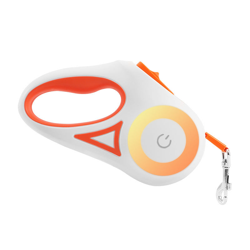 Smart Retractable Pet Leash + Collar with LED Spotlight – Safe Night Walks for Dogs & Cats