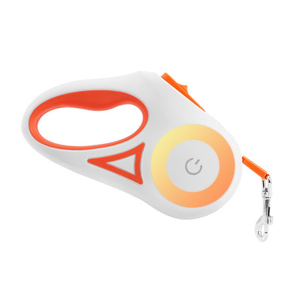 Smart Retractable Pet Leash + Collar with LED Spotlight – Safe Night Walks for Dogs & Cats