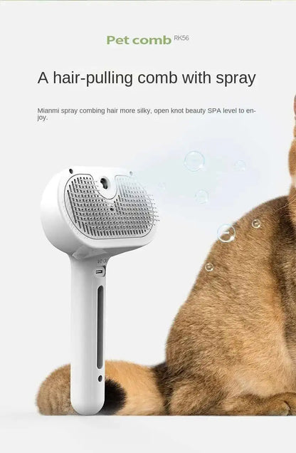 3 in 1 Pet Spray Grooming Comb Steamy Floating One Click Hair Removal Cleaning Steam Brush Styling for Dogs Cats Accessories