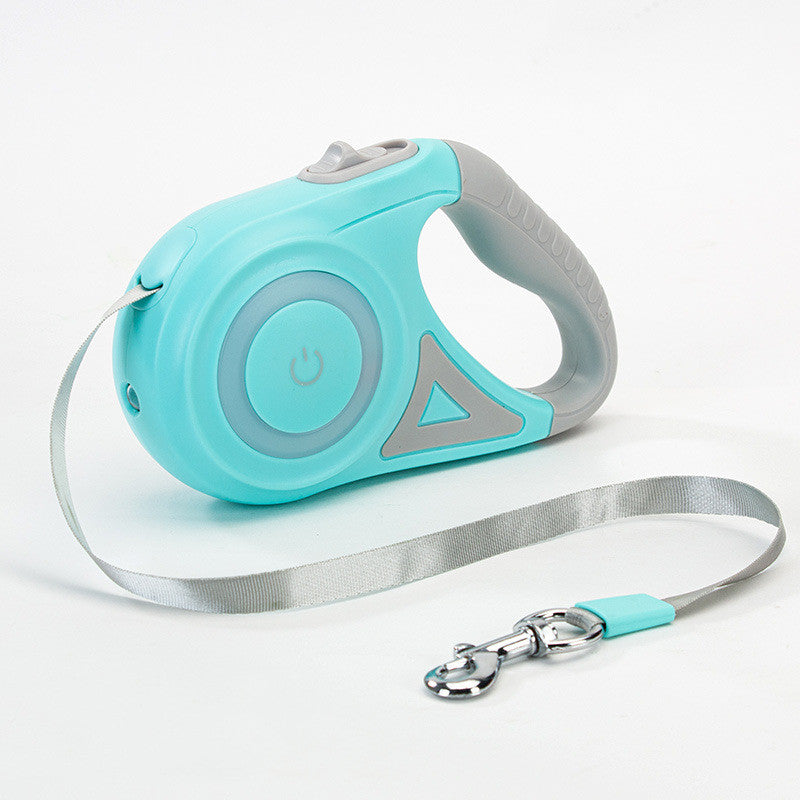 Smart Retractable Pet Leash + Collar with LED Spotlight – Safe Night Walks for Dogs & Cats