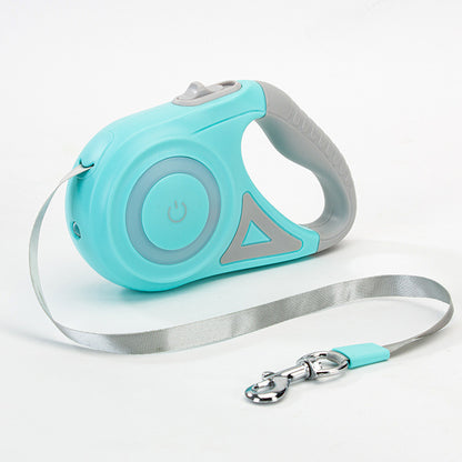 Smart Retractable Pet Leash + Collar with LED Spotlight – Safe Night Walks for Dogs & Cats