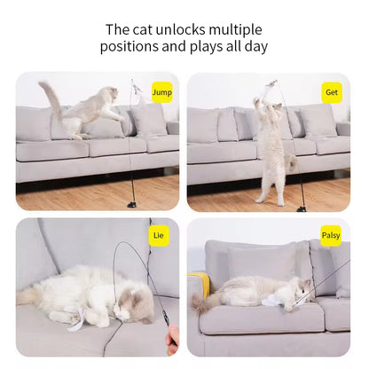 Interactive Cat Toy – Hands-Free Wand with Suction Cup