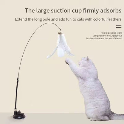 Interactive Cat Toy – Hands-Free Wand with Suction Cup
