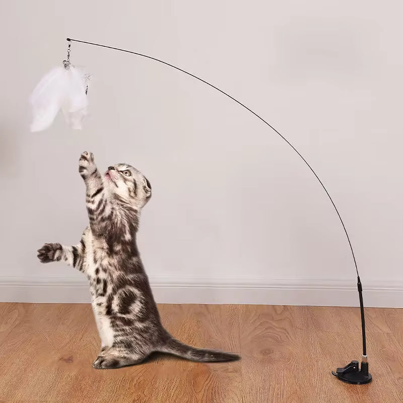 Interactive Cat Toy – Hands-Free Wand with Suction Cup