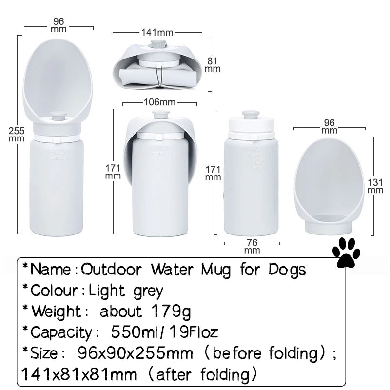 Portable Pet Water Bottle – 550ml
