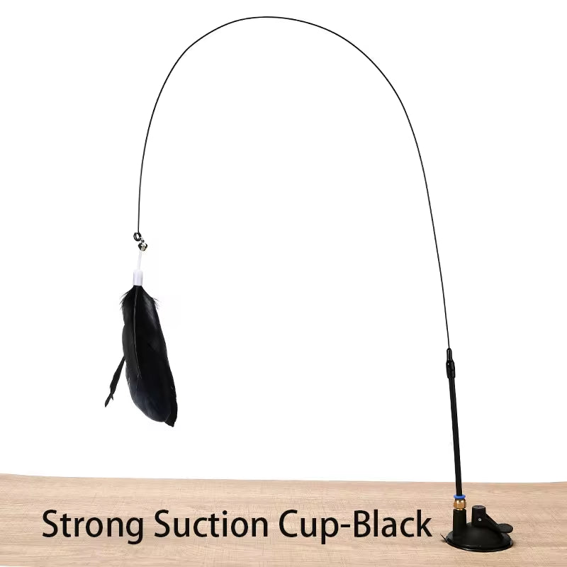 Interactive Cat Toy – Hands-Free Wand with Suction Cup