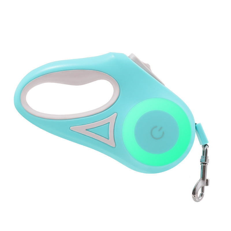 Smart Retractable Pet Leash + Collar with LED Spotlight – Safe Night Walks for Dogs & Cats