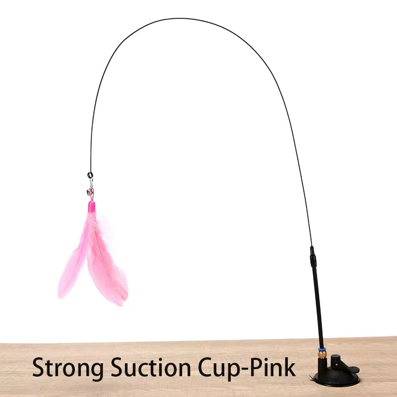 Interactive Cat Toy – Hands-Free Wand with Suction Cup